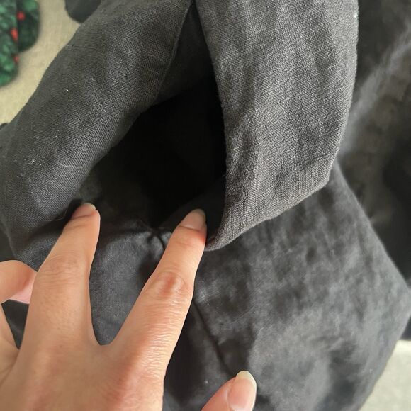 Luna Luz Linen‎ Midi Dress Size Small Sleeveless Lagenlook Black Oversized NEW - Picture 3 of 6